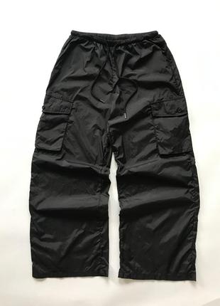 Шикарні карго - штани, парашути. shein чорного кольору, розмір m-l1 фото