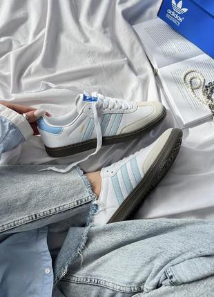 Adidas samba og 'white halo blue'6 фото