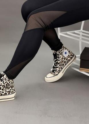 Женские кеды converse chuck taylor all star high leopard, леопардовые кроссовки конверс чак тейлор ол стар4 фото