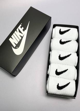 Набор мужских носков nike высокие 5 пар в подарочной коробке найк белые 41-45 р4 фото