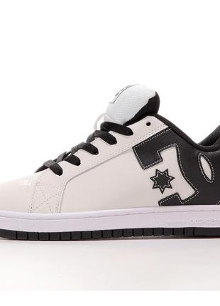 Чоловічі кросівки dc shoes court graffik white black 300529, білі шкіряні кросівки дс корт графік1 фото