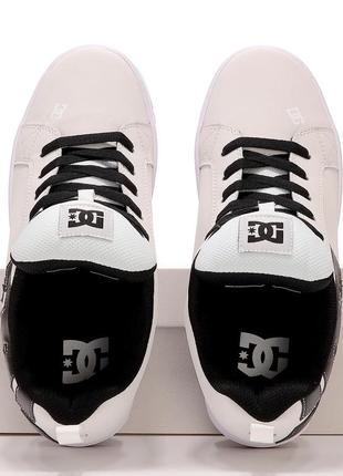 Мужские кроссовки dc shoes court graffik white black 300529, белые кожаные кроссовки дс корт график5 фото