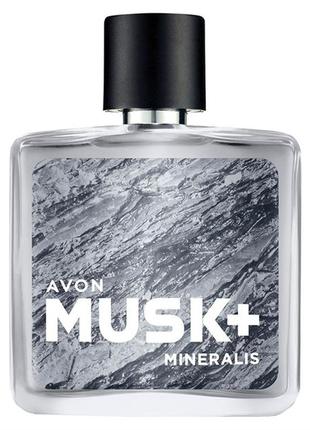 Туалетна вода musk+ mineralis для нього, 75 мл avon / ейвон маск