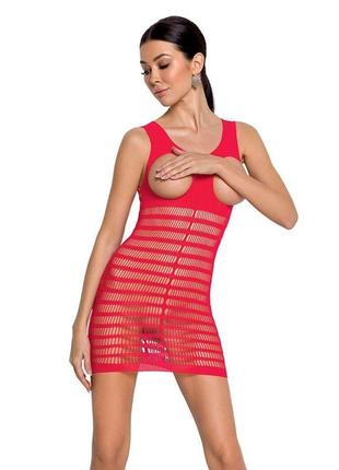Бодистокінг-сукня з відкритою груддю passion bs092 red