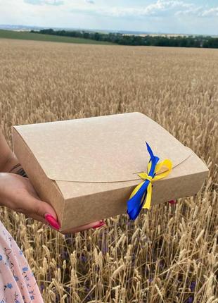 Подарочный бокс женских модных длинных в коробке с украинской символикой 36-40 10 пар весна-осень черно-белый3 фото