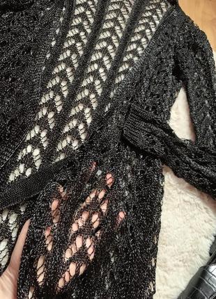Кардиган сетка с поясом