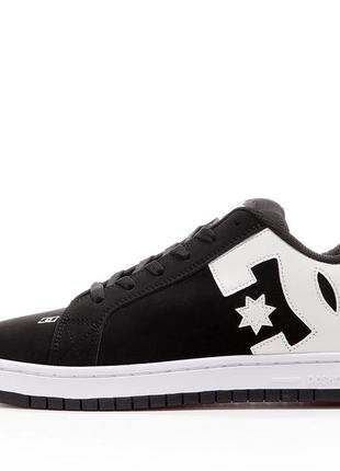 Мужские / женские кроссовки dc shoes court graffik black white 300529, черные дс корт график черно-белые8 фото