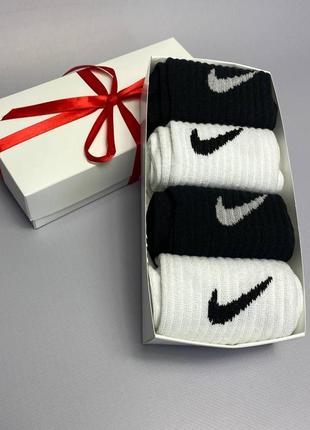 Чоловічий подарунковий набір шкарпеток nike, комплект високих шкарпеток найк у коробці 4 пари 41-45 р.4 фото