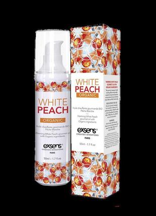 Масажна олія exsens organic white peach 50мл розігрівальна, бе...