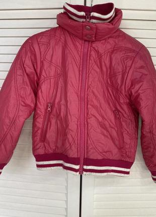 Дитяча рожева куртка весна осінь 116 бомбер тепла