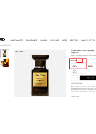 Tom ford tobacco vanille парфумована вода 50 мл6 фото