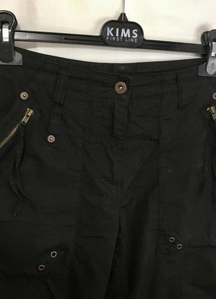Черные штаны карго с средней посадкой и завязками внизу y2k3 фото