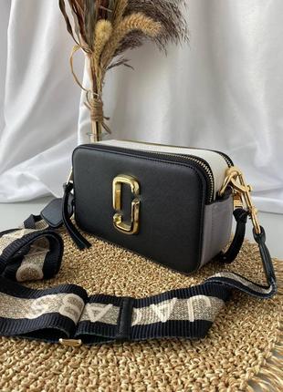 Женская сумочка marc jacobs white/black/grey (gold)