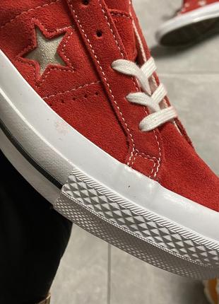 Женские кеды converse one star premium suede yellow, женские кеды конверс ван стар премиум4 фото