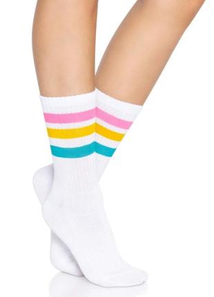 Шкарпетки жіночі в смужку leg avenue pride crew socks pansexua...