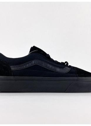 Мужские кеды vans old skool total black, черные кроссовки ванс олд скул1 фото