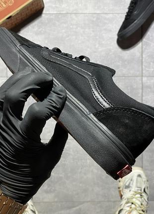 Мужские кеды vans old skool total black, черные кроссовки ванс олд скул6 фото