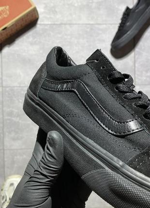 Мужские кеды vans old skool total black, черные кроссовки ванс олд скул5 фото