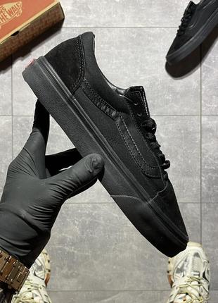 Мужские кеды vans old skool total black, черные кроссовки ванс олд скул2 фото