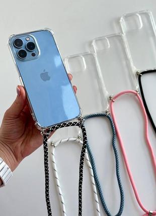 Чохол ударостійкий з кутиками з шнурком мотузкою iphone 7 8 x xr 11 12 13 14 15 plus pro max3 фото