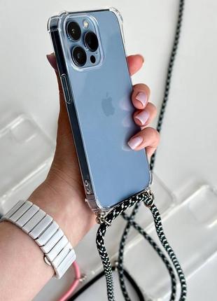 Чохол ударостійкий з кутиками з шнурком мотузкою iphone 7 8 x xr 11 12 13 14 15 plus pro max6 фото