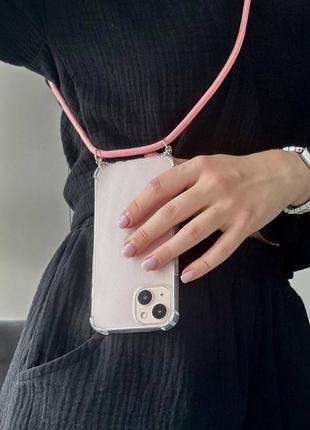 Чохол ударостійкий з кутиками з шнурком мотузкою iphone 7 8 x xr 11 12 13 14 15 plus pro max7 фото