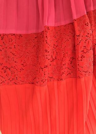 Яркая эффектная комбинированная плиссированная юбка плиссе колор блок pieces, размер xs реально до l10 фото