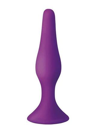 Анальна пробка з присоскою mai attraction toys №34 purple, дов...