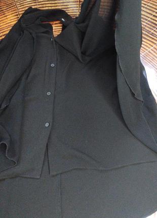 Элегантная черная шифоновая блуза безрукавка от бренда roman3 фото