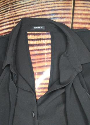 Элегантная черная шифоновая блуза безрукавка от бренда roman4 фото