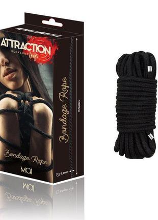 Мотузка для bdsm btb bondage rope black, довжина 10 м, діаметр...