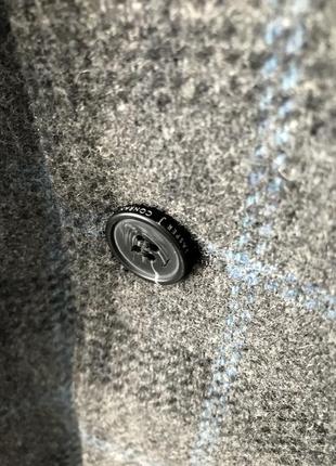 Дизайнерский шерстяной пиджак люкс бренда jasper conran серый оверсайз пиджак в клетку шерсть3 фото