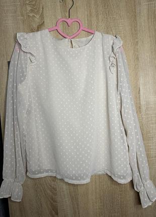 Блуза блузка shein молочная s , 36 бежевая