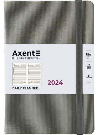 Щоденник 2024 axent partner lines 8815-24-03-a, 145x210 мм, сірий