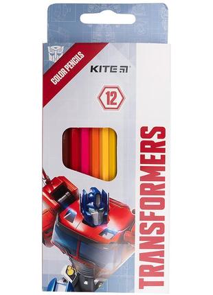 Олівці кольорові kite transformers, 12 кольорів