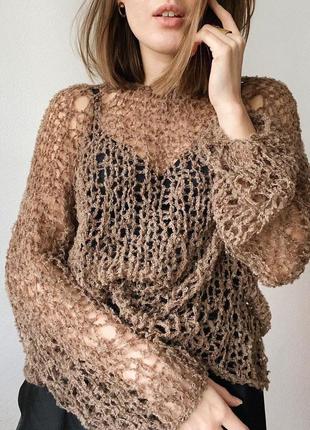 В наличии свитер-паутинка из альпаки
