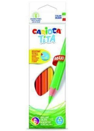 Набір кольорових олівців carioca 6 шт.