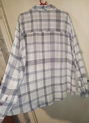Льняная-48%,тоненькая,натуральная мужская рубашка в клетку с карманами,батал,asos2 фото