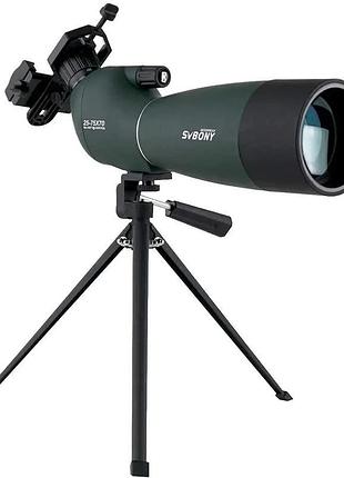 Монокуляр телескопа svbony sv28 25-75x70mm+тримач смартфона+шт...