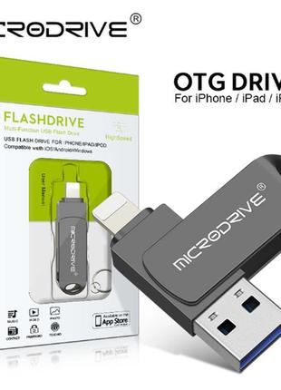 Флешка для айфона та комп'ютера microdrive на 64 gb usb 3.0 дл...