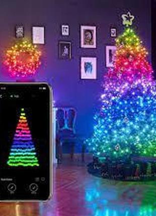 Розумна гірлянда 5 м bluetooth xmas lights 50 led rgb / світло...1 фото