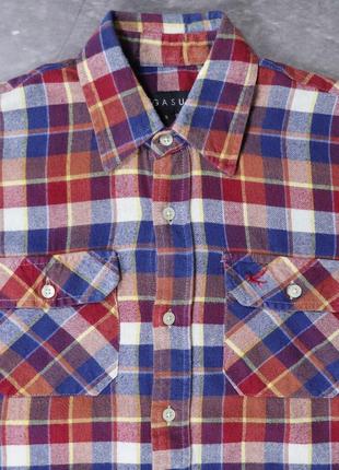Фланелевая клетчатая овершот рубашка pegasus с карманами. american vintage y2k разноцветная синяя красная tommy4 фото