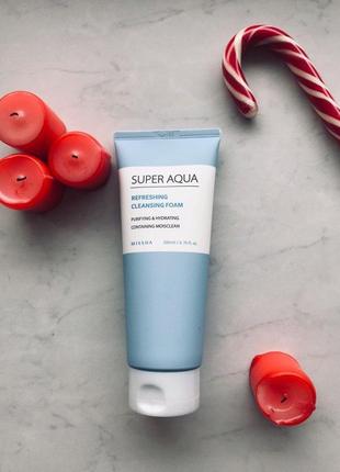 Пінка для вмивання missha super aqua refreshing cleansing foam