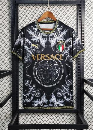 Футболка italia puma versace special edition спортивная футбольная форма имталия черная пума унисекс