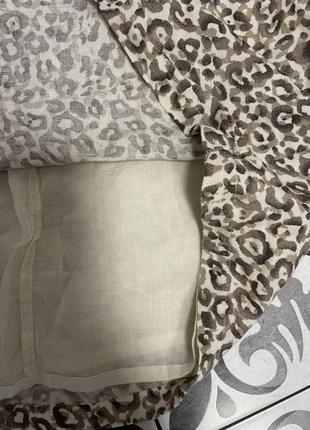 Ідеальна льняна / льонова / льняная леопардова міні-спідниця в леопардовий/ в лео принт від mango3 фото