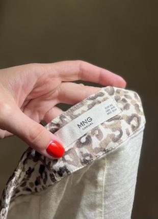 Идеальная льняная / леновая / льняная леопардовая мини-юбка в леопардовый/ в лео принт от mango4 фото