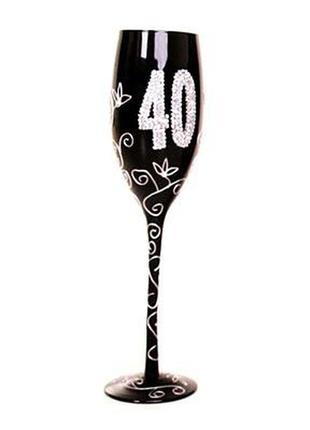 Келих для шампанського "40", чорний