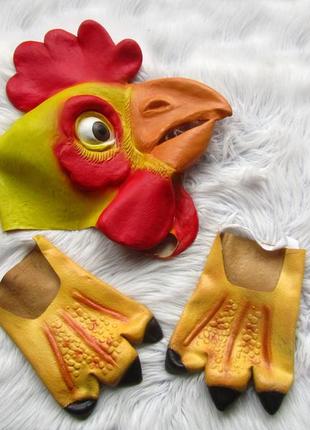 Силиконовая маска карнавальный костюм петух курица ципленок с лапами halloween хелловін хэллоуин2 фото