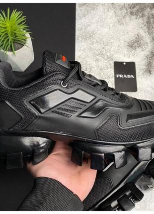 Мужские кроссовки prada cloudbust black, черные кроссовки прада клауд буст