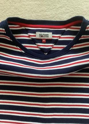 Футболка рубчик полоска tommy hilfiger p.m оригинал3 фото